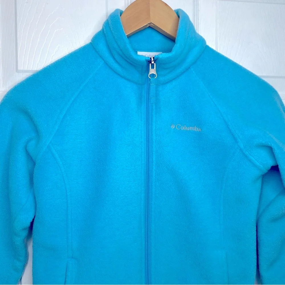 Vintage 90s Columbia Sportswear Retro Turquoise Blue Petite XS Y2K Style Jacket